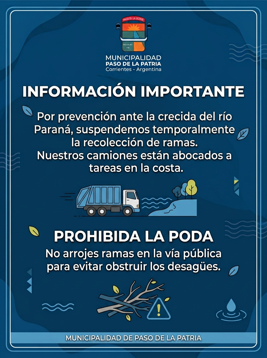 Paso de la Patria refuerza las medidas preventivas ante la creciente del río Paraná